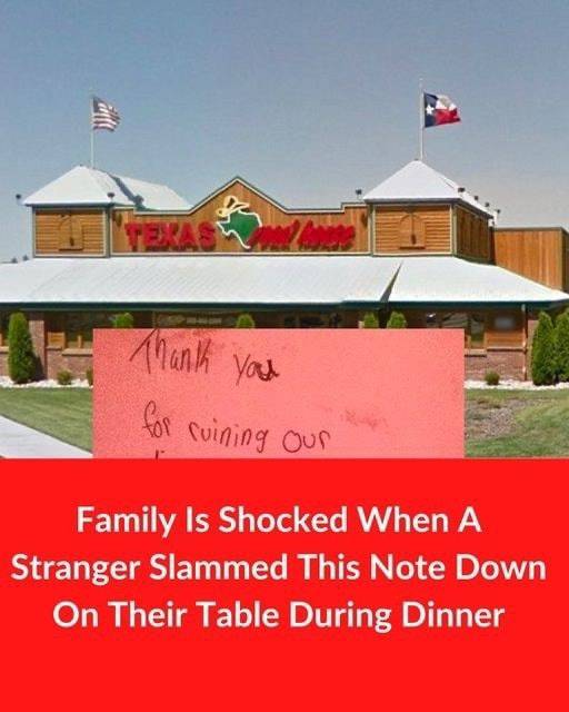 Family Is Shocked When A Stranger Slammed This Note Down On Their Table During Dinner: Check the comments 👇👇