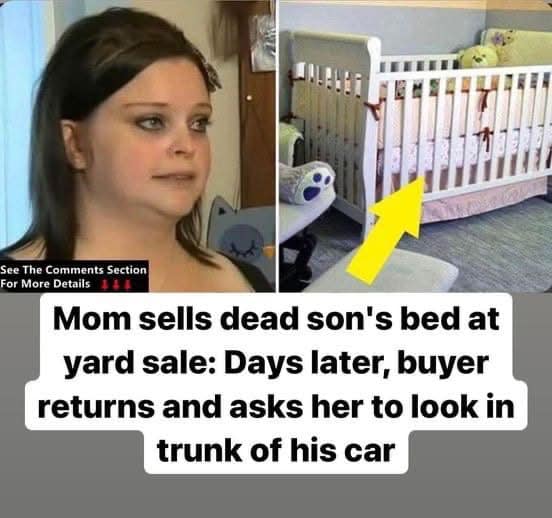 After this mourning mom sold her dead son’s crib at a yard sale, she was surprised when the buyer returned it a week later….Read in first comment below 👇