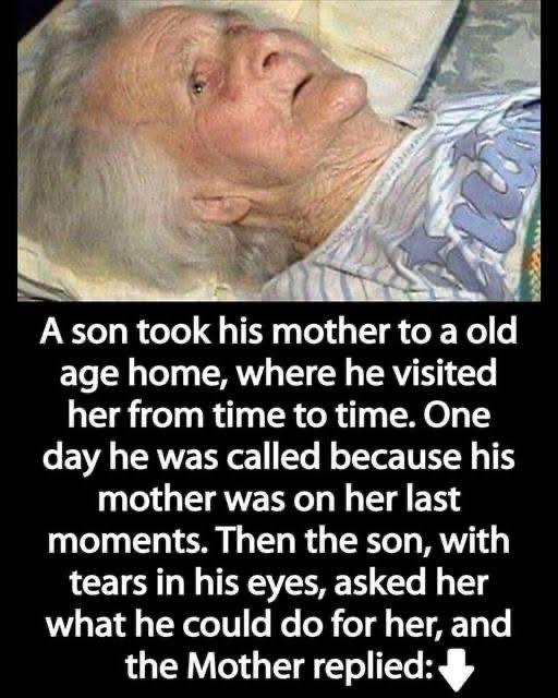 The incredible story of a son who brought his sick mother to a nursing home Read full story in comments 👇👇👇